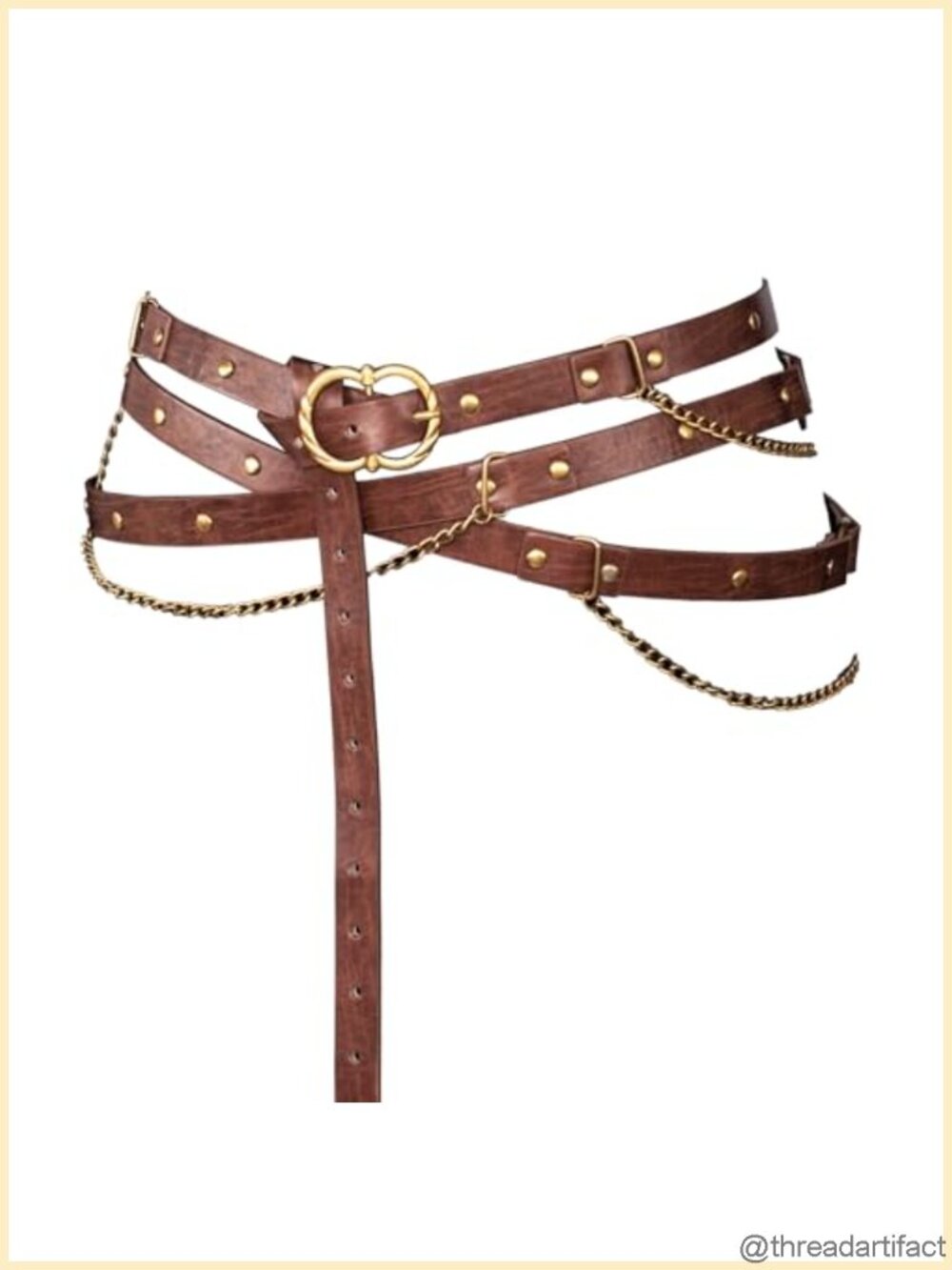 Medieval Pirate Chain Belt Faux Leather Renaissance Costume Accessory